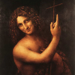 reproductie St. John the baptist van Leonardo Da Vinci